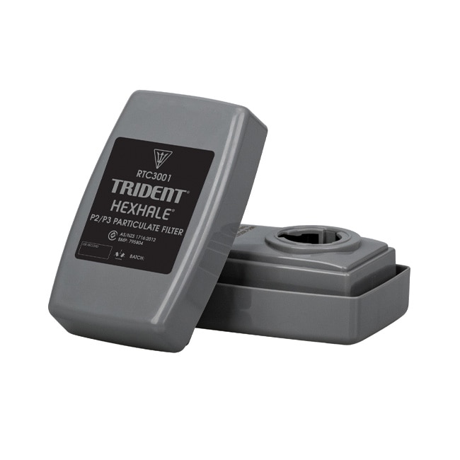 Respirator TRIDENT® HEXHALE® Hard Case P2/P3 Particulate with Nuisance Level Organic Vapour and Acid Gas Relief Filter